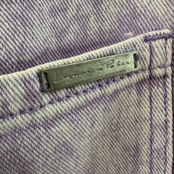 NWT Liquor Poker Purple Acid Wash Distressed Denim Streetwear Grunge - Size 34 - Picture 5 of 9